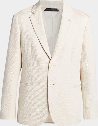 Giorgio Armani Men & apos;s Silk and Nylon Jacquard Single-Breasted Blazer