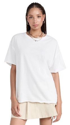 Free People We The Free Nina T-Shirt Womens Ivory Cotton Short Sleeve GBO4010