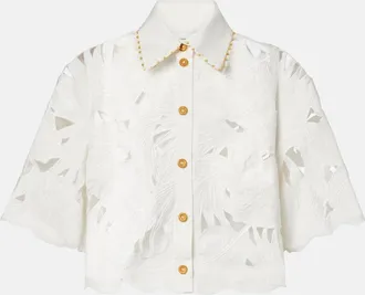 Zimmermann Mahon embroidered cotton poplin shirt
