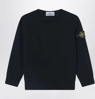 Stone Island Black crew neck sweatshirt in cotton