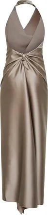 Blanca Vita Womens Taupe Satin Long Dress Polyester
