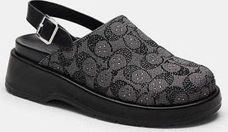 Coach Sculpted C Platform Clog In Crystal Signature Jacquard