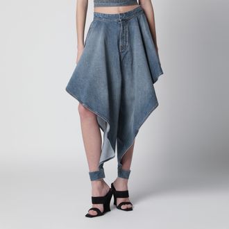 Alaia D&eacute; lav&eacute; panel jeans in raw denim blue