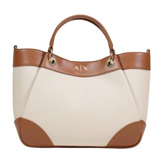 A|X Armani Exchange Handbags, female, Beige, Size: ONE SIZE Elegant Shopper in Structured Fabric