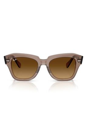 Ray-Ban State Street 49mm Gradient Square Sunglasses in Light Brown at Nordstrom