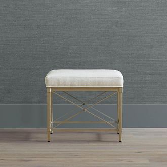 Frontgate Jules Rectangular Vanity Stool - Matte Champagne - Frontgate