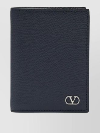 Valentino Garavani vlogo signature compact textured leather cardholder