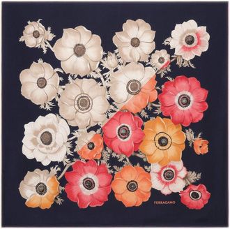 Ferragamo floral-print silk scarf - women - Silk - One Size - Blue