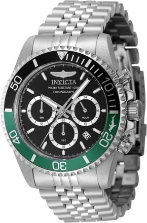 Invicta Pro Diver 48380 Heren Horloge - Quartz Uurwerk - Roestvrij Staal met zwarte Wijzerplaat - 43mm