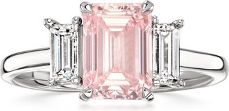 Ross-Simons Lab-Grown Pink and White Diamond Ring in 14kt White Gold