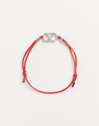 Valentino Garavani Bracciale Vlogo Signature In Cotone Uomo ROSSO UNI