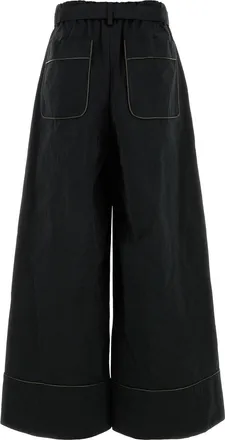 sacai Wide-Leg Tailored Trousers - Black