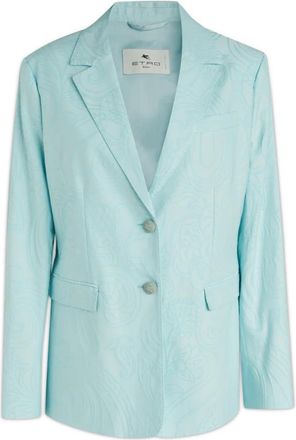 Etro Etro, Blazers, female, Blue, Size: L Paisley Jacquard Blazer