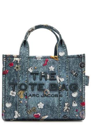 Marc Jacobs The Tote Small Printed Denim Tote - Light Blue - One Size