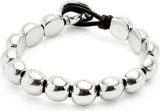 UNOde50 Bracelet with Small Round Beads Plated in Sterling Silver at Nordstrom, Size Medium