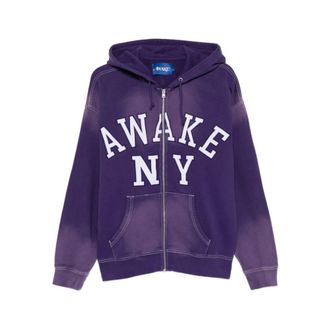 Awake NY Zip-throughs, male, Purple, Size: S Classic Logo Hoodie
