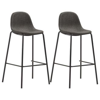 vidaXL Vidaxl - Taburetes De Cocina 2 Unidades Tela Gris Oscuro