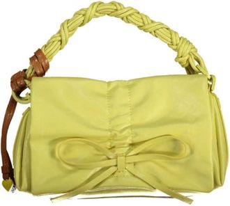 Desigual Medium Shiny Bow Bag - Dames - Tassen - Geel - Maat: ONE Size Katoen