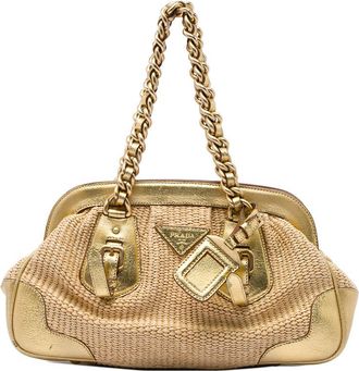 Prada Pre-owned Prada Cinghiale Trimmed Paglia Shoulder Bag Ladies Z21H03HJZIMH9QHZ