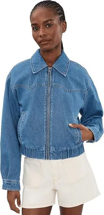 Levi's Ladies Western Denim Bomber Womens Jacket Medium Wash Denim : XS, Cotton