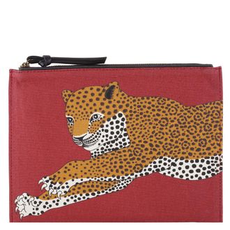Inouï Editions Leaping Leopard Canvas Pouch