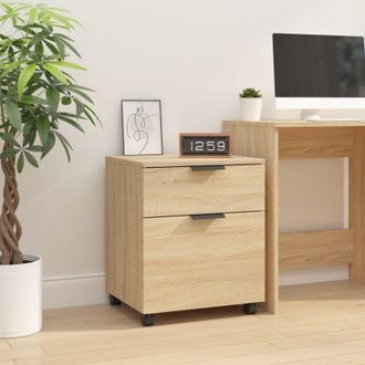 vidaXL Archivador Ruedas Madera Contrachapada Roble Sonoma 45x38x54 Cm Vidaxl