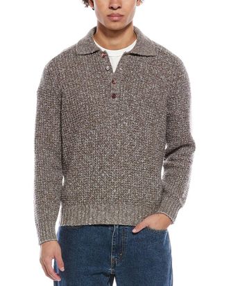 Brunello Cucinelli Wool & Cashmere-Blend Polo Sweater