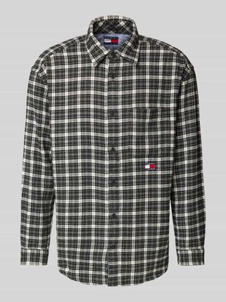 Tommy Jeans Freizeithemd mit Knopfleiste in Black, Gr&ouml;&szlig;e XS