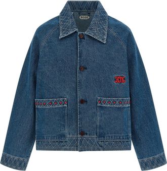 Bode Mens Embroidery blue Jacket