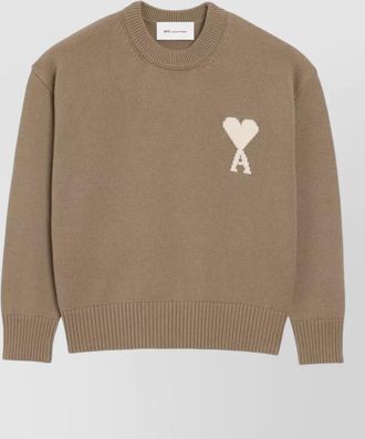 Ami intarsia knit crewneck jumper