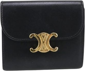 Celine Pre-owned Wallets, female, Black, Size: ONE SIZE Pre-owned Leather Wallet