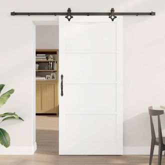 Berkfield Home Sliding Door with Hardware Set ORKDALWhite Solid Wood Pine