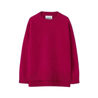 Jil Sander Round-neck Knitwear, male, Pink, L, Long Sleeve Pullover Jumper