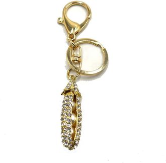 Generic Key Ring Artificial Crystal Diamond Peas Shape Keychain 1 PcsDurable and Fashion