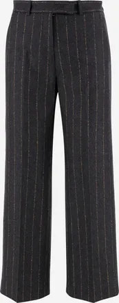 Ql2 Quelledue Theodora Wool And Cashmere Striped Pants