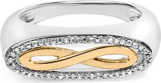 House of Brilliance 14K Yellow Gold Plated Sterling Silver Diamond Accent Infinity Ring