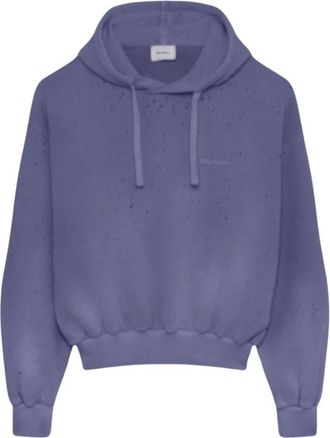 Halfboy Indigo Blauw Fleece Hoodie Pullover - Heren - Hoodies - Paars - L - Katoen - Hoodies & sweatvesten