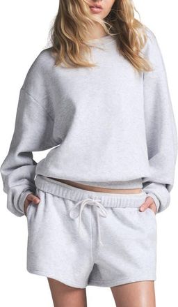 SKIMS Cotton Fleece Blend Classic Crewneck Sweatshirt in Light Heather Grey at Nordstrom, Size X-Large