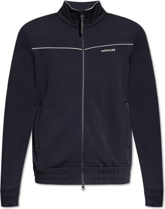 Moncler Sweatshirts & Hoodies - Heren - Vesten met rits - Blauw - L - Katoen - Hoodies & sweatvesten