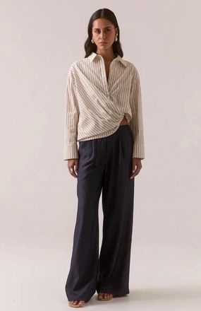 Sovere Taven Shirt In Latte Stripe