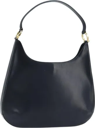 Ferragamo Gancini Leather Navy Leather Handbag (Pre-Owned)