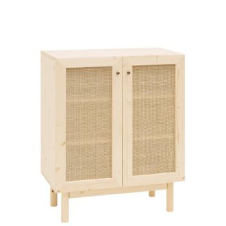 Deco Wood Aparador de madera maciza natural 80x100cm