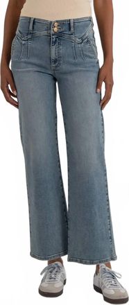 Kut from the Kloth Meg Pleated High Waist Wide Leg Pants In Zenith