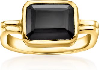 Ross-Simons Onyx Ring in 18kt Gold Over Sterling
