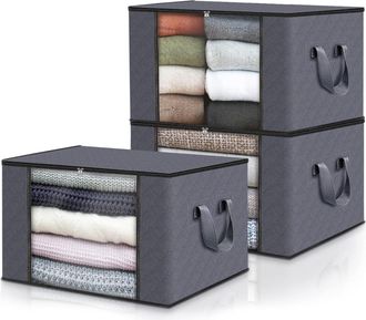 OEM Bolsa Para Guardar Ropa (juego De 3 Piezas), Bolsa/caja De Almacenamiento Para Debajo De La Cama, Caja Plegable, Fabricada En Tela Resistente, Asas Re