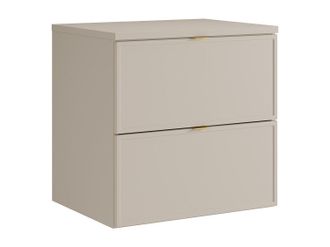 Vente-Unique Mueble de ba&ntilde;o suspendido con estante - Beige - 60 cm - ONDIL