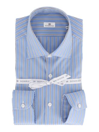 Sonrisa Classic Long-Sleeve Striped Shirt In Light Blue