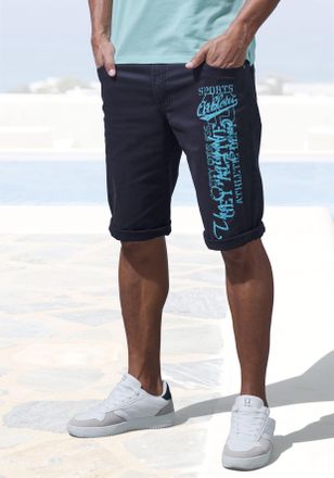 John Devin Bermudas JOHN DEVIN aus elastischer Baumwollmischung, Herren, Gr. 32, N-Gr, blau (navy), Web, Obermaterial: 98% Baumwolle, 2% Elasthan, unifarben, beq