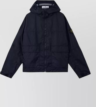 Stone Island hooded technical jacket adjustable cuffs pockets