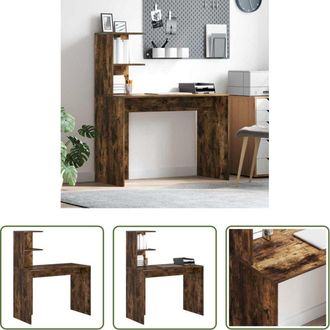 vidaXL Scrivania in legno - Scrivania Rovere fum&eacute; 102 x 50 x 124 cm Legno multistrato
